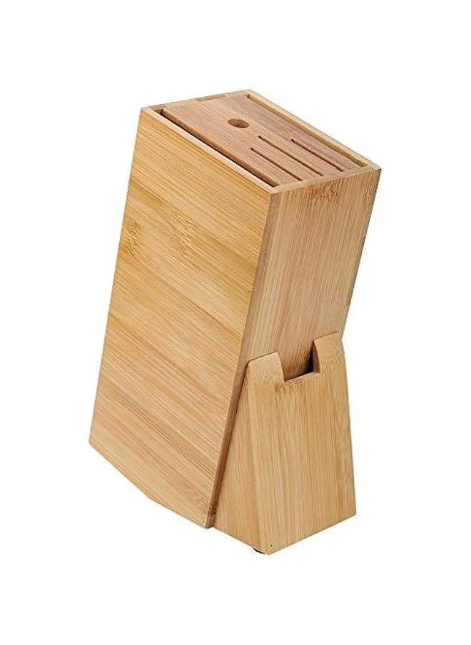 Knife Block,6 Slot Universal Knife Block without Knives,Countertop Butcher Block Knife Holder and Organizer with Wide Slots for Easy Kitchen Knife Storage, Knife Block,6 Slot Universal Knife Bloc