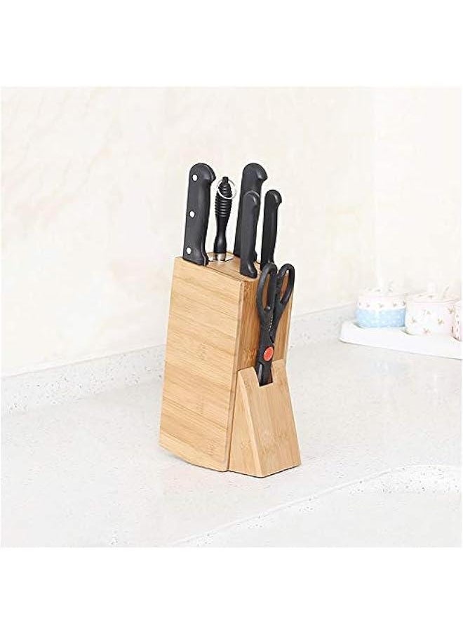 Knife Block,6 Slot Universal Knife Block without Knives,Countertop Butcher Block Knife Holder and Organizer with Wide Slots for Easy Kitchen Knife Storage, Knife Block,6 Slot Universal Knife Bloc