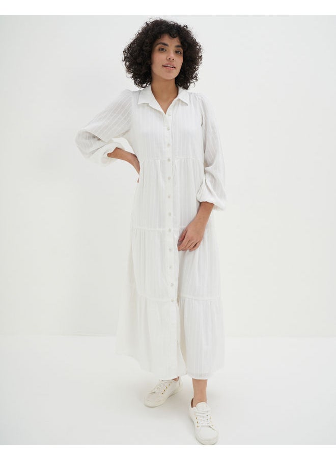 AE Long-Sleeve Midi Shirt Dress