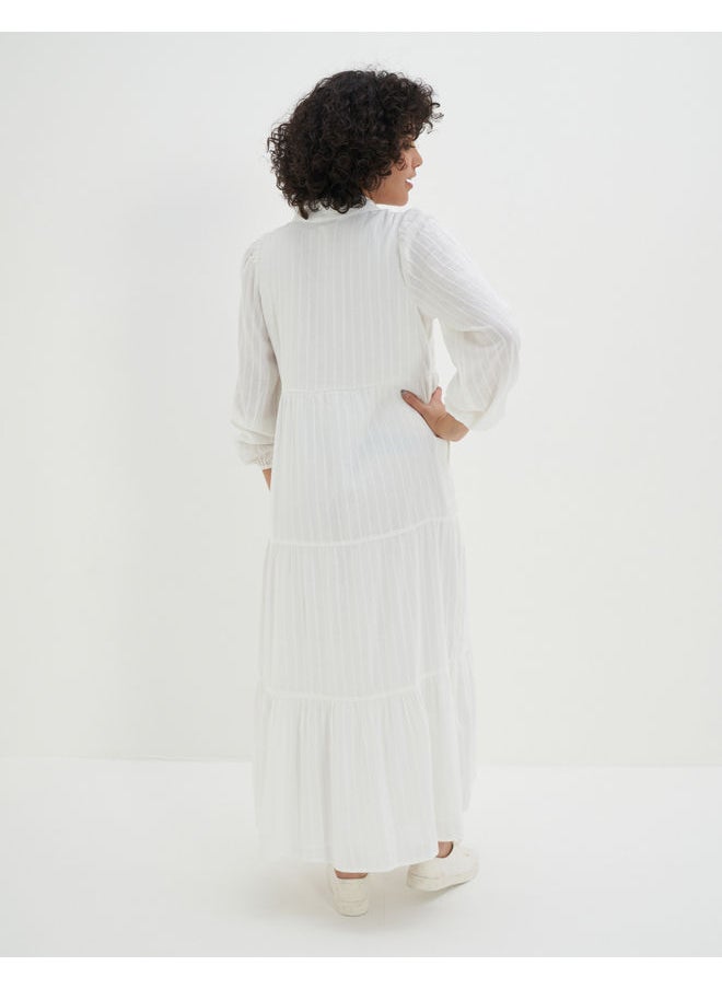 AE Long-Sleeve Midi Shirt Dress