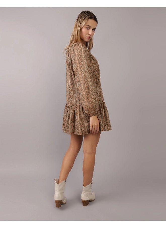 AE Long-Sleeve Peasant Mini Dress