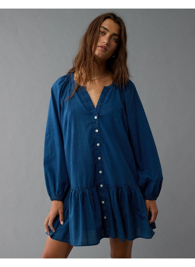 AE Drop Waist Shirt Mini Dress