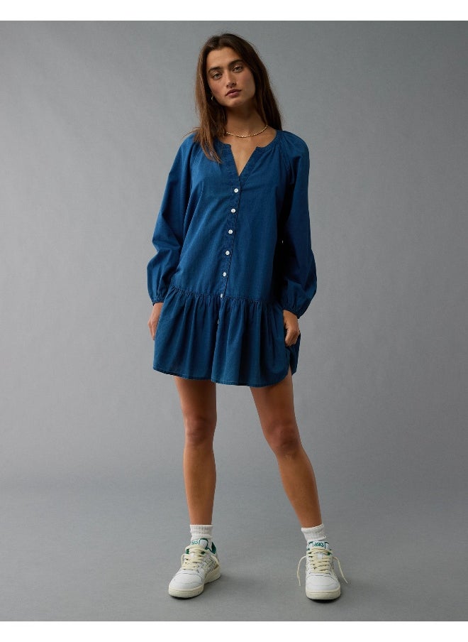 AE Drop Waist Shirt Mini Dress