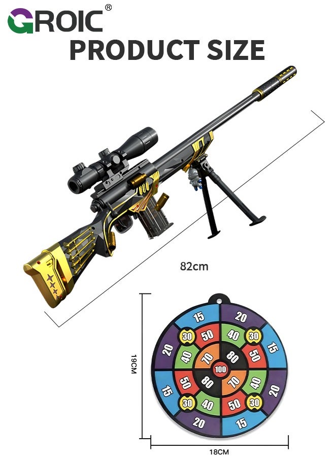 Toy Gun Soft Bullets Education Toy, Sniper Rifle Blaster Gun M24, 15X Mirror Effect Toy Sniper Guns, DIY Toy with Rich Accessories, Shooting Games Toys for Kids