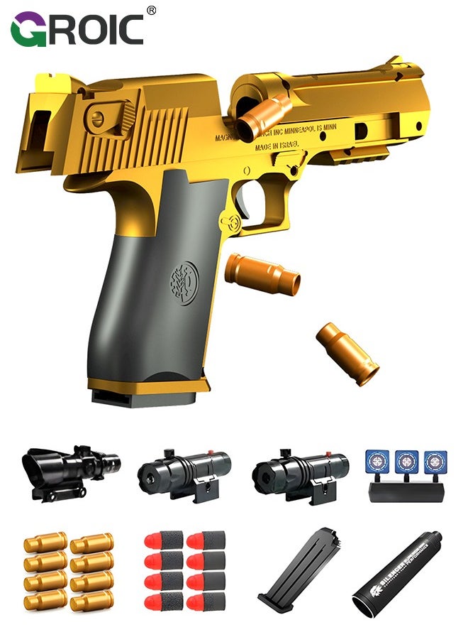 Toy Gun Soft Bullets,EVA Safety Soft Bullet Gun,Shooting Games Education Toy Model,Pistol Toy Foam Shock Wave Soft Bullet Game Gun,Shell Jump Design Toy Gun