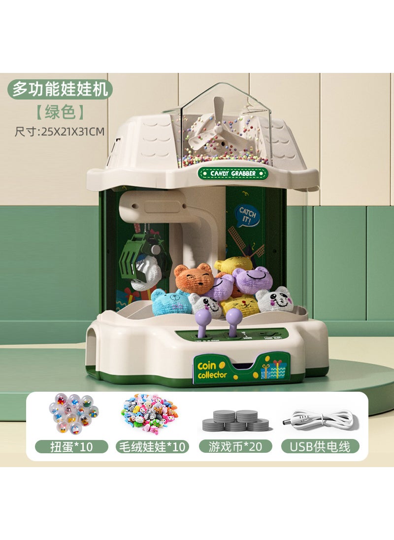 Home Grabber Coin Game Gift 759 windmill clip doll machine [including game coins * 20 + power cord * 1 + doll * 10 + twisted egg * 10] default Chinese mail box [English order packaging