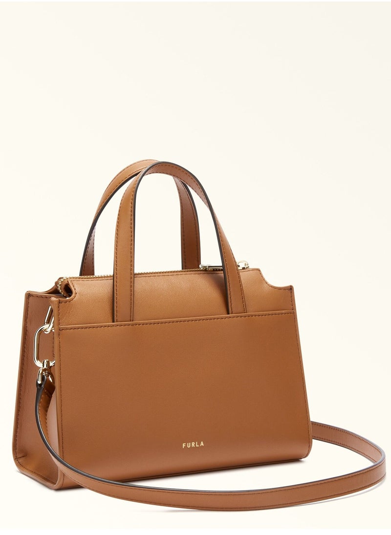 FURLA NUVOLA COLOR BRANDY 22 cm x 15 cm x 10,5 cm (w x h x d) 100% Leather Claris Lux Calf Leather