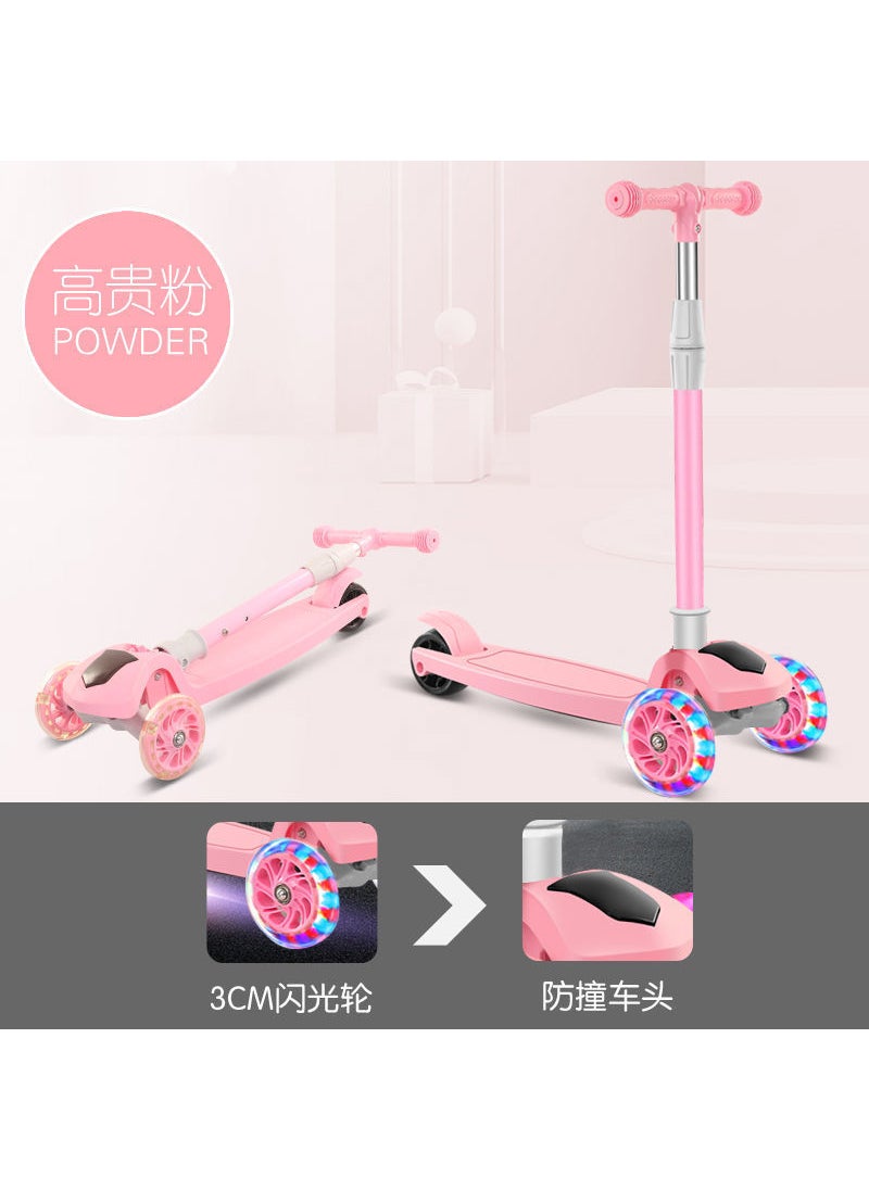 3-in-1 Kids Scooter for Ages 1-12 G pink glitter wheel