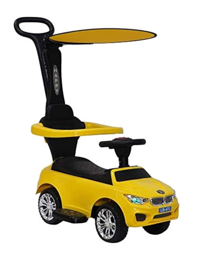 3 in 1 Push Car - Convertible Toddler Ride On Toy with Adjustable Handle and Removable Canopy, Suitable for Indoor and Outdoor Use