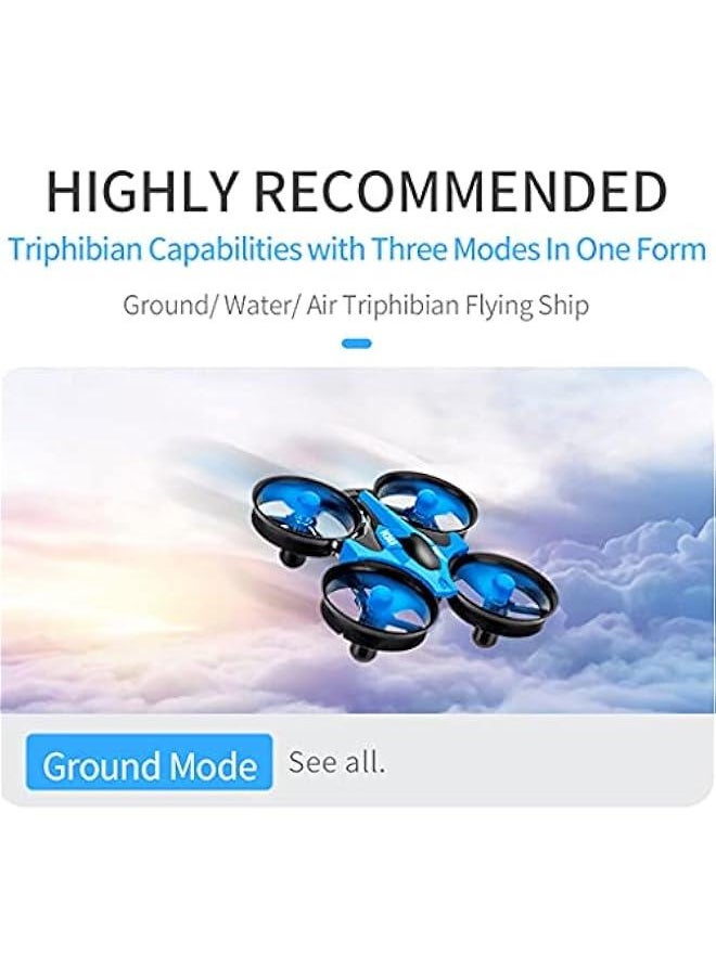 2 in 1 Sea, Land and Air Amphibian RC Boat Wireless Electric RC Hovercraft Small 4-axis RC Aircraft Deformation Drone Summer Outdoor Water Toys Children's Gifts