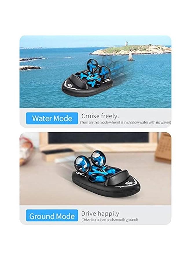 2 in 1 Sea, Land and Air Amphibian RC Boat Wireless Electric RC Hovercraft Small 4-axis RC Aircraft Deformation Drone Summer Outdoor Water Toys Children's Gifts