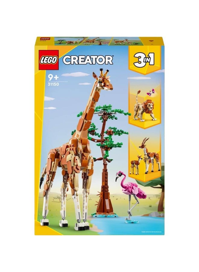 Creator Wild Safari Animals 3-In-1 Toy 31150 Building Set (780 Pieces)