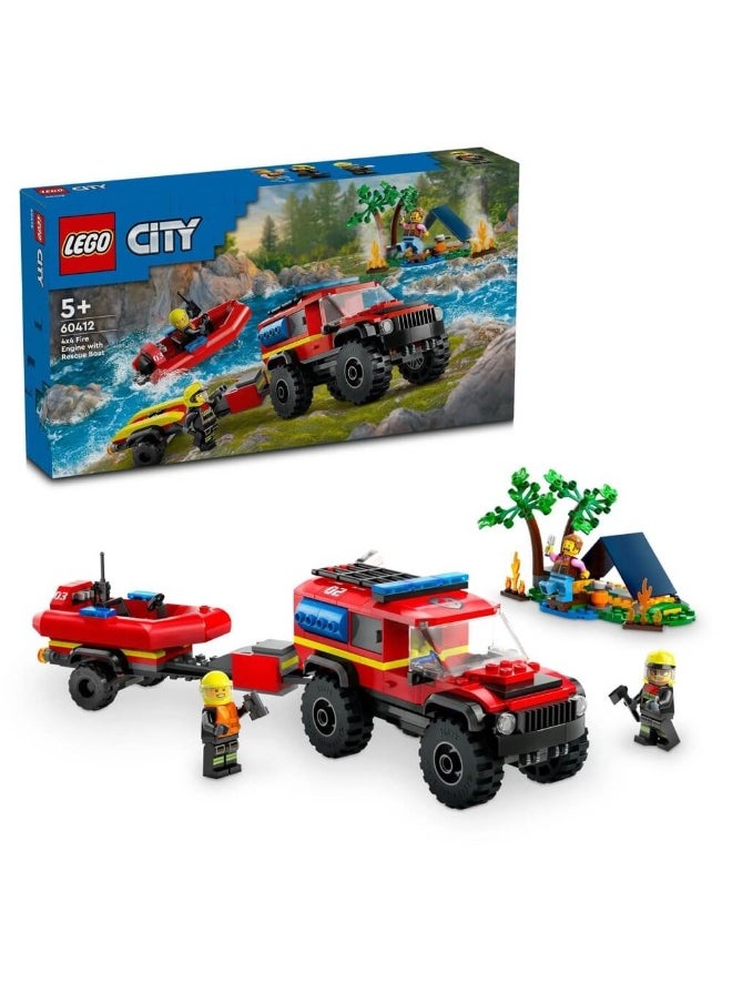 City 4X4 Fire Engine With Rescue Boat 60412 Building Toy Set (301 Pieces)