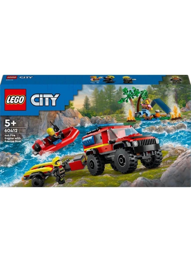 City 4X4 Fire Engine With Rescue Boat 60412 Building Toy Set (301 Pieces)