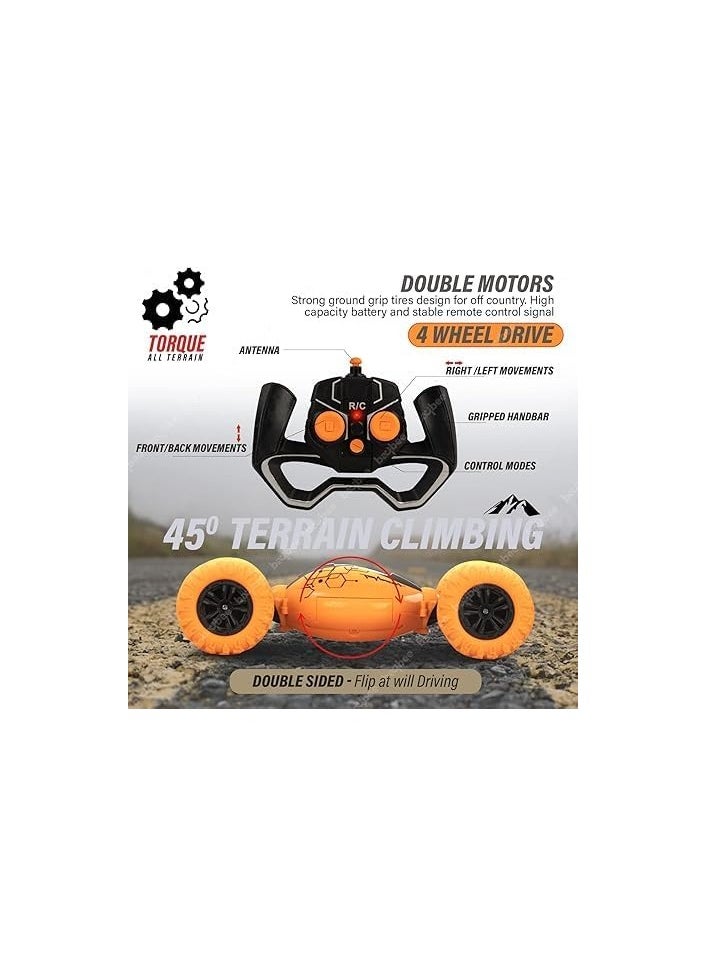 Deform Stunt Reversal Climb Double,Sided Stunt Racing Moka 4-Wheel Drive Off Road Rock Crawler Remote Control Rechargeable RC Car with 2.4 GHz