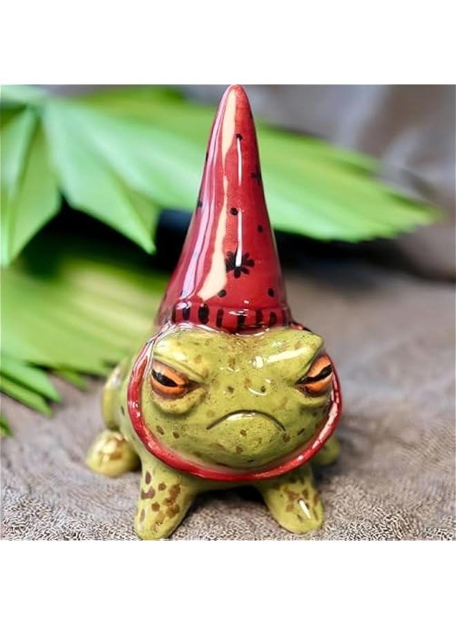 New Ceramic Little Wizards Frog, Little Wizards Frog, Little Wizards Frog Ornaments, Resin Flower Pot Plant Decorations for Pots, Outdoor Yard Art Sculpture for Garden Landscape (2Pcs)