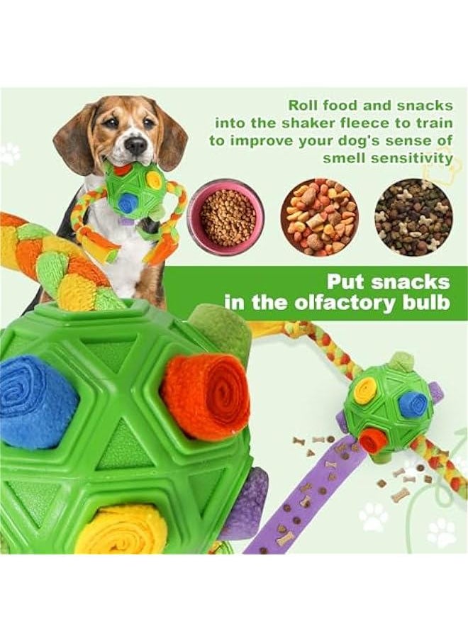 Dog Snuff Balls,Interactive Dog Toy,Encourage Foraging Skills with Bite Resistant Rope,Dog Treat Toy Snuffle Toy Puzzle Toy Dog Enrichment Toy Toys for Large Medium Small Dogs(Green)