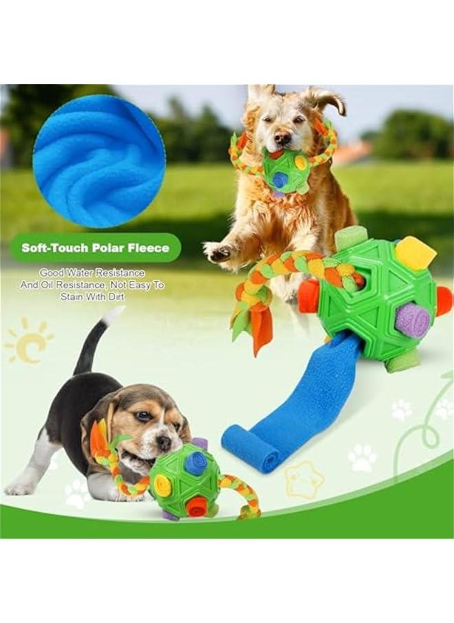 Dog Snuff Balls,Interactive Dog Toy,Encourage Foraging Skills with Bite Resistant Rope,Dog Treat Toy Snuffle Toy Puzzle Toy Dog Enrichment Toy Toys for Large Medium Small Dogs(Green)