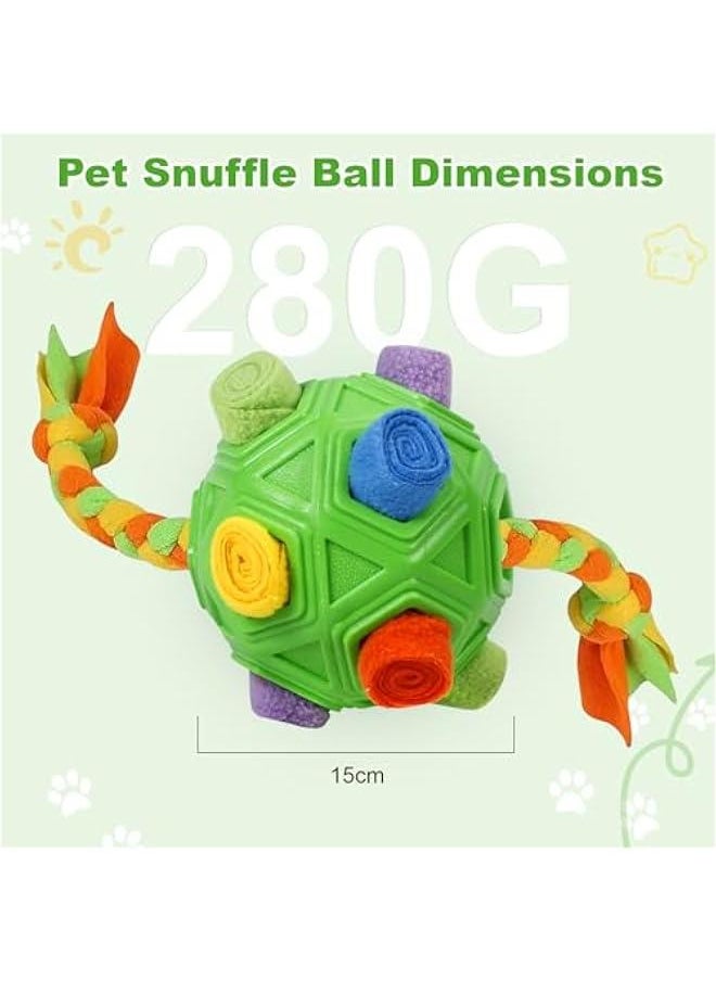 Dog Snuff Balls,Interactive Dog Toy,Encourage Foraging Skills with Bite Resistant Rope,Dog Treat Toy Snuffle Toy Puzzle Toy Dog Enrichment Toy Toys for Large Medium Small Dogs(Green)