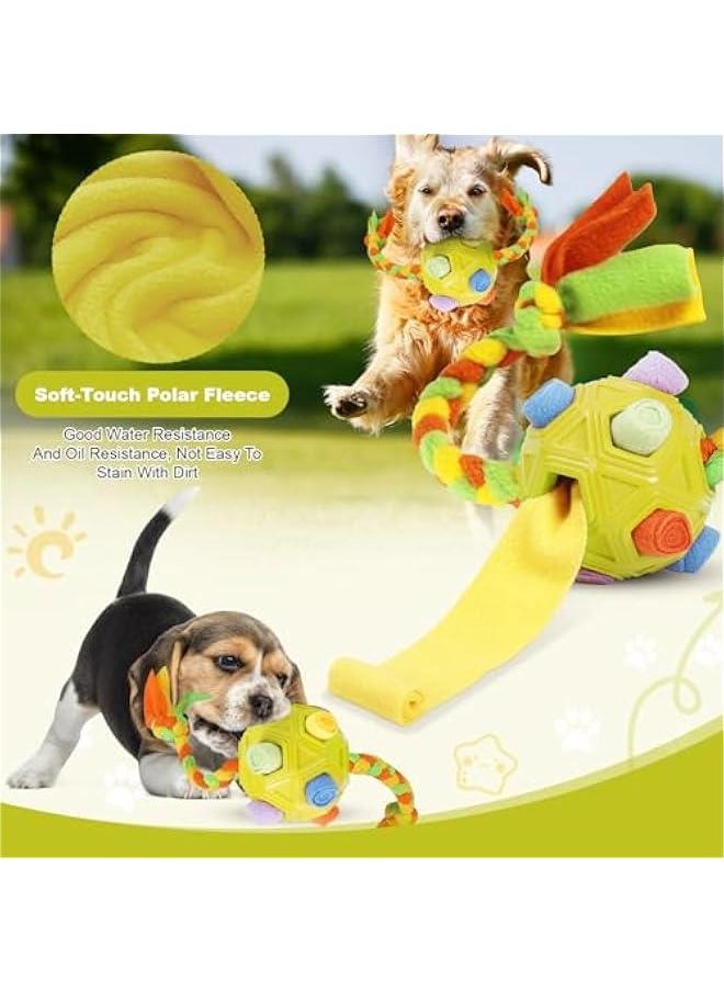 Dog Snuff Balls,Interactive Dog Toy,Encourage Foraging Skills with Bite Resistant Rope,Dog Treat Toy Snuffle Toy Puzzle Toy Dog Enrichment Toy Toys for Large Medium Small Dogs(Yellow)