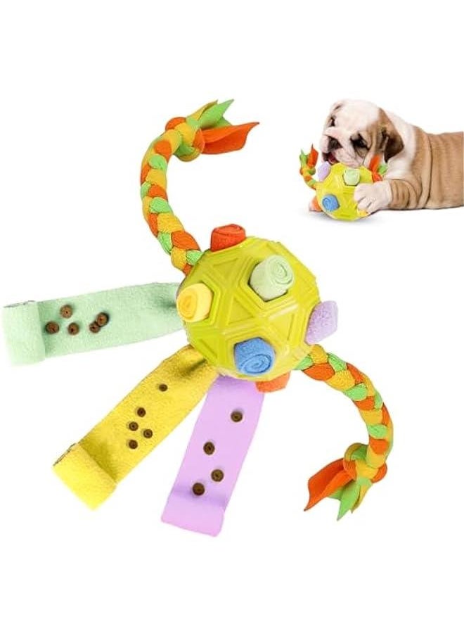 Dog Snuff Balls,Interactive Dog Toy,Encourage Foraging Skills with Bite Resistant Rope,Dog Treat Toy Snuffle Toy Puzzle Toy Dog Enrichment Toy Toys for Large Medium Small Dogs(Yellow)