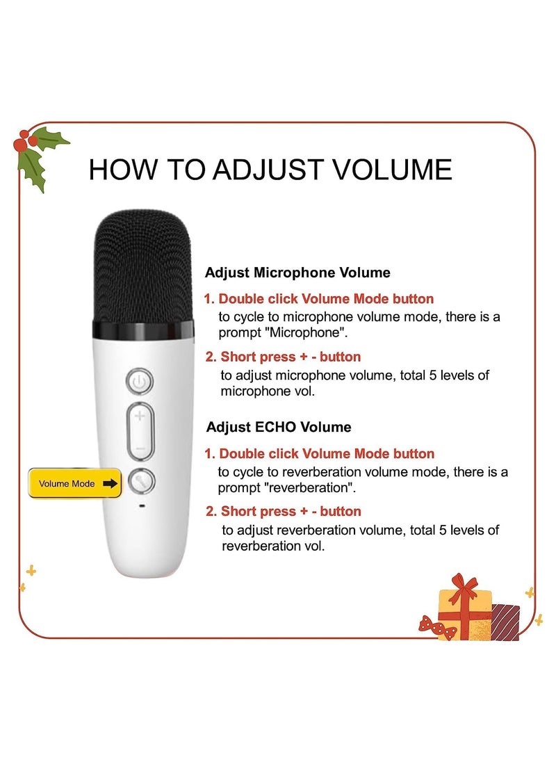 Bluetooth Speaker with Microphone for Kids Adults Karaoke Machine with 2 Wireless Microphone Portable Handheld Bluetooth Karaoke Toys for Gifts Home Party Birthday