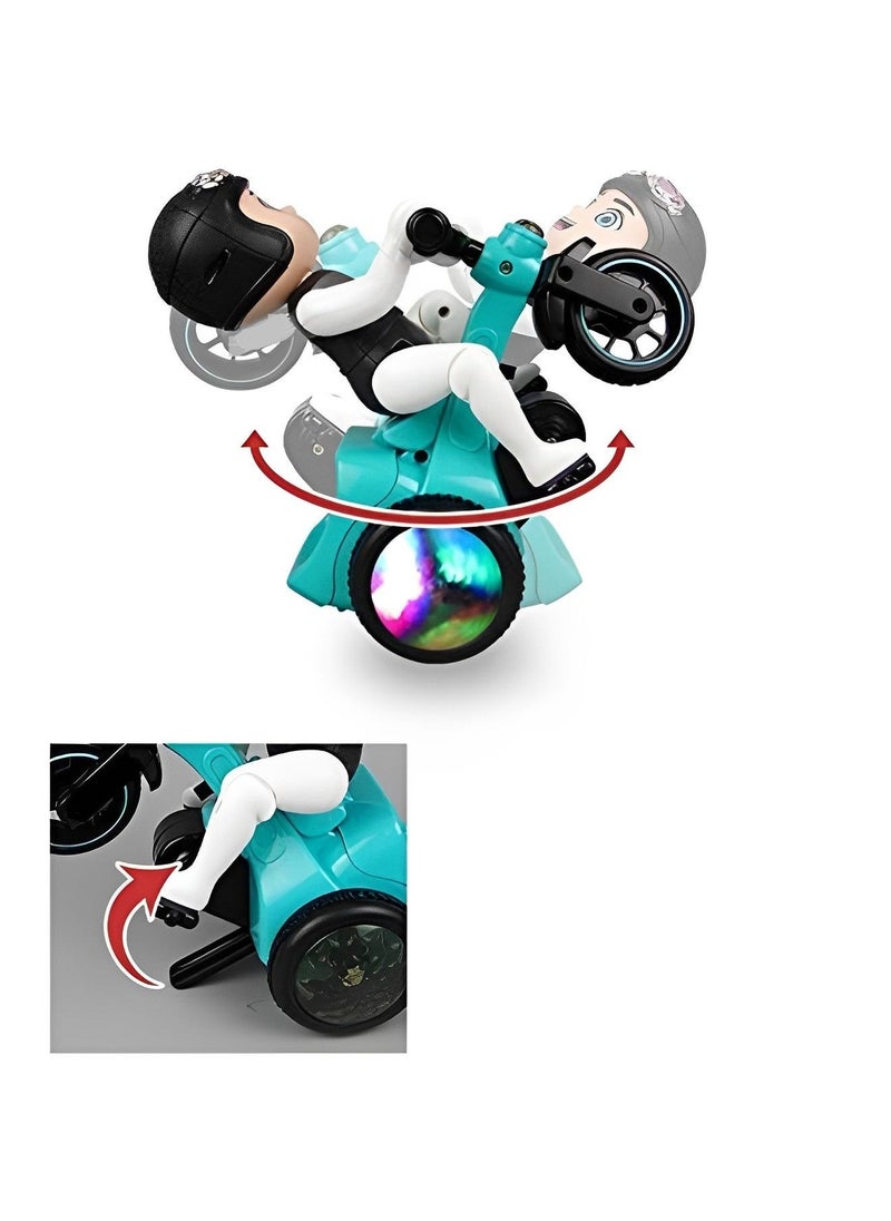 Electric Tricycle - Bicycle Stunt Toy For Kids with 360 Degree Rotating Stunt Tricycle Bump and Go Toy And 4D Lights, Dancing Toy, Battery Operated Toy