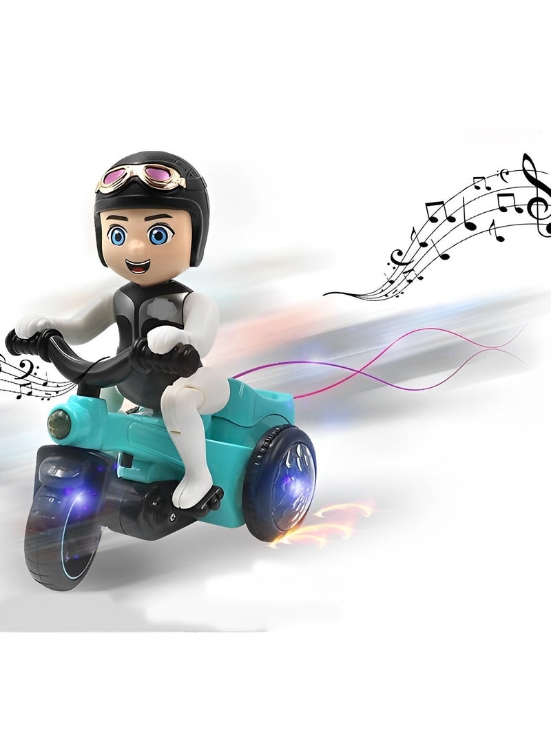 Electric Tricycle - Bicycle Stunt Toy For Kids with 360 Degree Rotating Stunt Tricycle Bump and Go Toy And 4D Lights, Dancing Toy, Battery Operated Toy