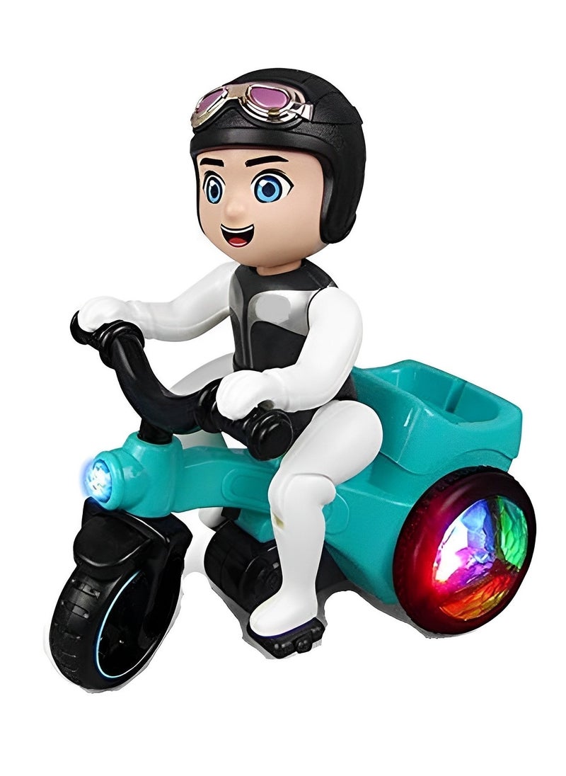 Electric Tricycle - Bicycle Stunt Toy For Kids with 360 Degree Rotating Stunt Tricycle Bump and Go Toy And 4D Lights, Dancing Toy, Battery Operated Toy