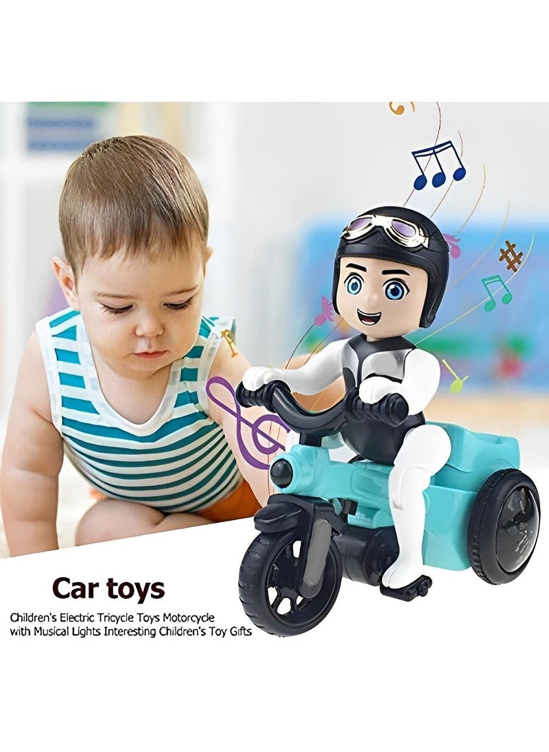 Electric Tricycle - Bicycle Stunt Toy For Kids with 360 Degree Rotating Stunt Tricycle Bump and Go Toy And 4D Lights, Dancing Toy, Battery Operated Toy