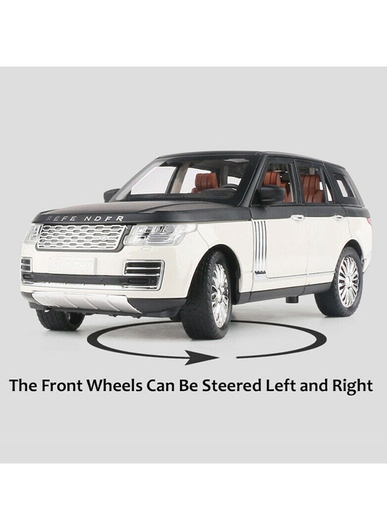 Land Range Rover 1:24 Scale Diecast Car Model – Realistic Sound & Light, Pull-Back Action, Openable Doors & Hood, Metal Body & Plastic Parts, Ideal Gift Toy for Kids & Collectors