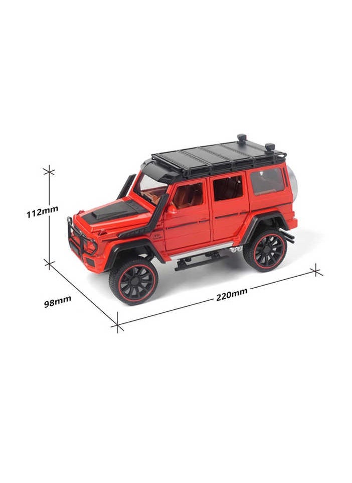 1:22 Scale 6-Door Pull-Back Diecast Car Toy Alloy Model with Vibration Absorber, Sound & Light Effects, Openable Doors, Perfect for Kids