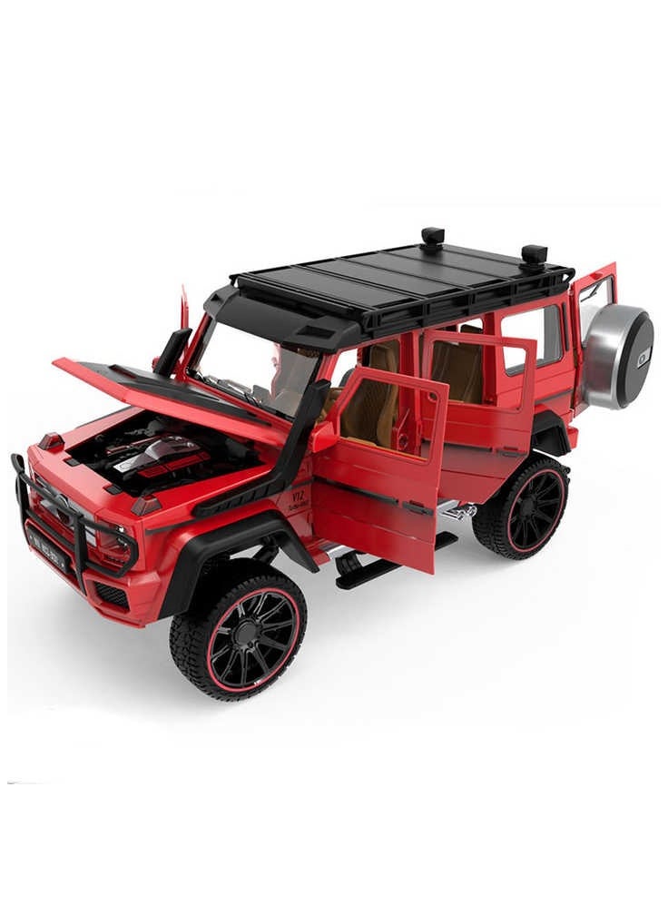 1:22 Scale 6-Door Pull-Back Diecast Car Toy Alloy Model with Vibration Absorber, Sound & Light Effects, Openable Doors, Perfect for Kids