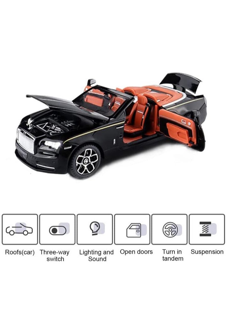 1/32 Rolls-Royce Dawn Exquisite Car Model, Zinc Alloy Pull Back Toy car with Sound and Light for Adults and Children Gift