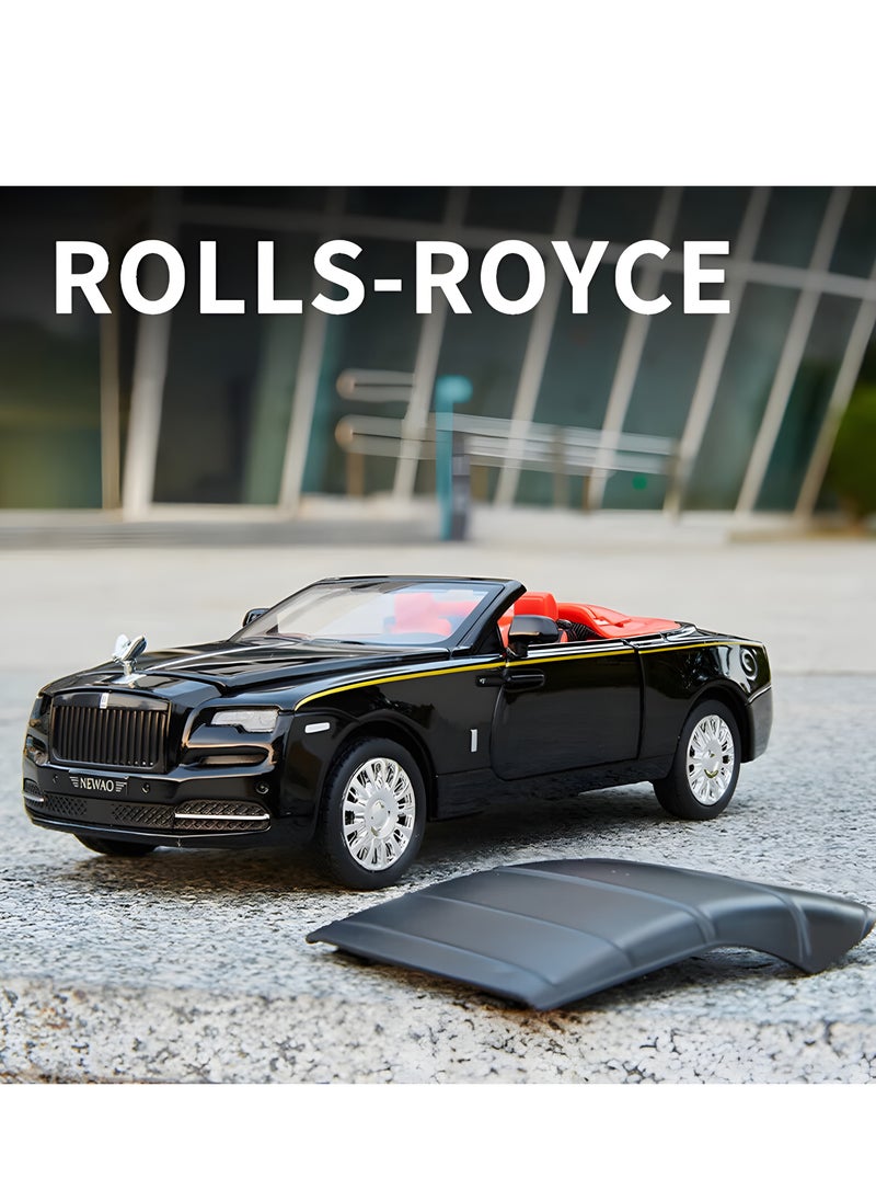 1/32 Rolls-Royce Dawn Exquisite Car Model, Zinc Alloy Pull Back Toy car with Sound and Light for Adults and Children Gift