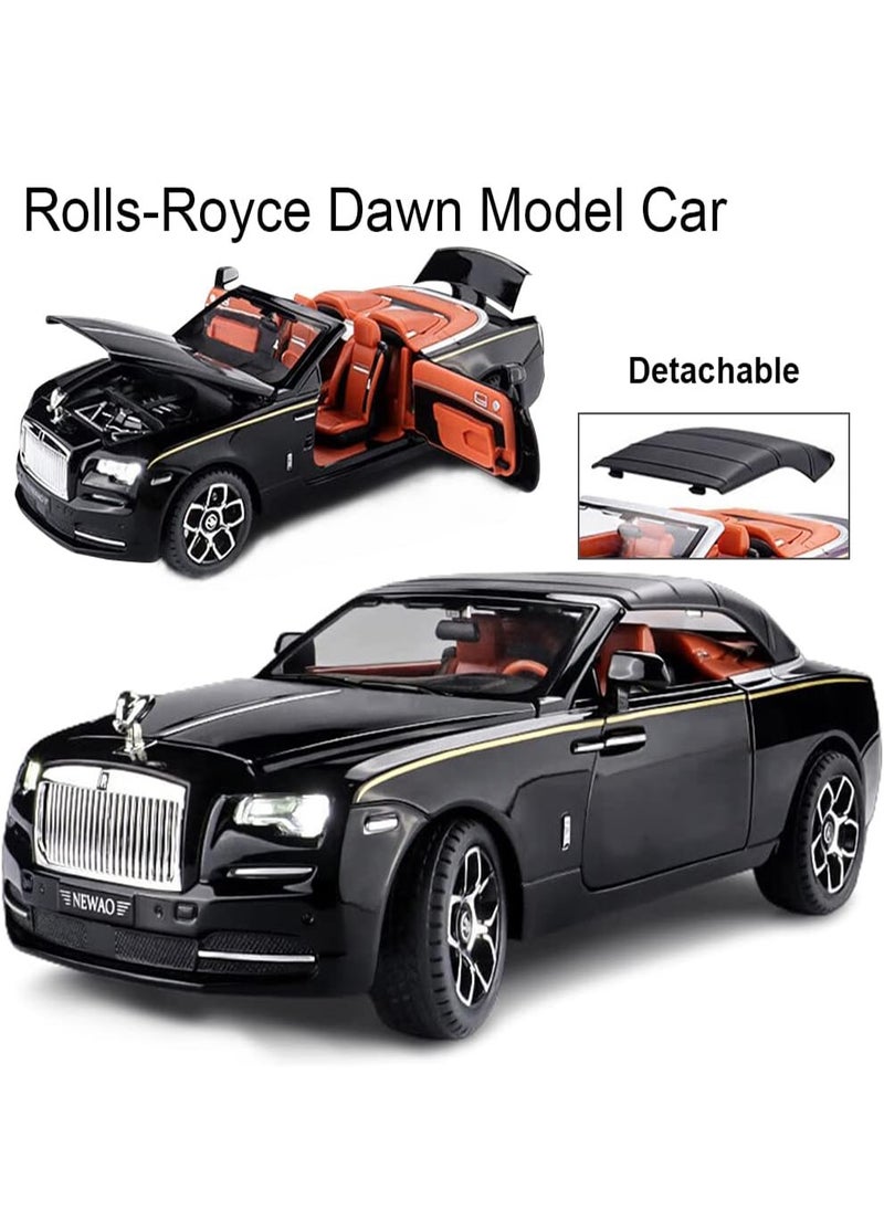 1/32 Rolls-Royce Dawn Exquisite Car Model, Zinc Alloy Pull Back Toy car with Sound and Light for Adults and Children Gift