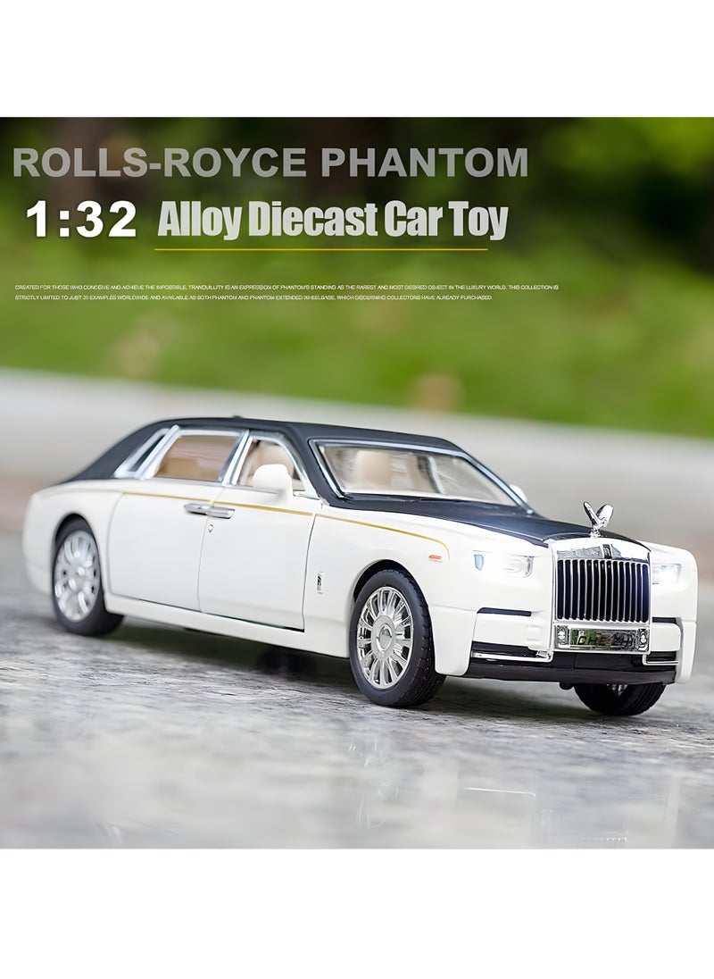 Exquisite Car Model 1/32 Rolls-Royce Phantom Model Car, Alloy Pull Back Toy Car with Sound and Light for Kids Boy Girl Birthday Gift