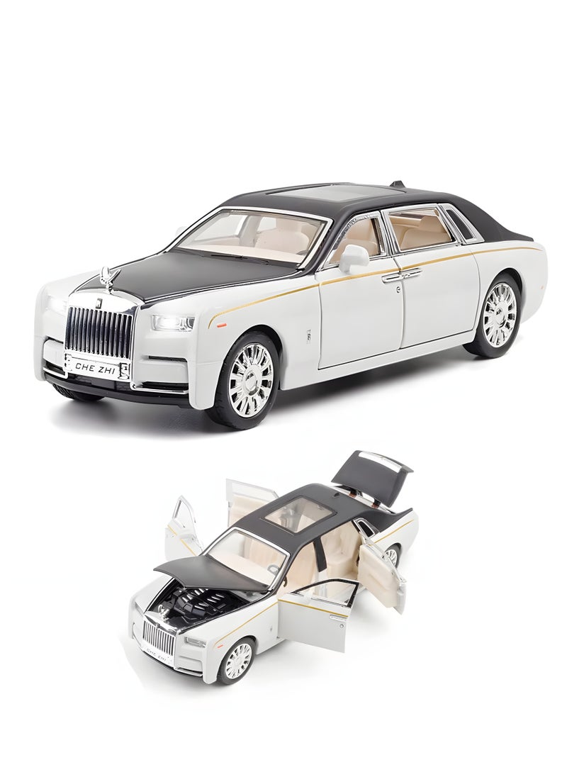 Exquisite Car Model 1/32 Rolls-Royce Phantom Model Car, Alloy Pull Back Toy Car with Sound and Light for Kids Boy Girl Birthday Gift