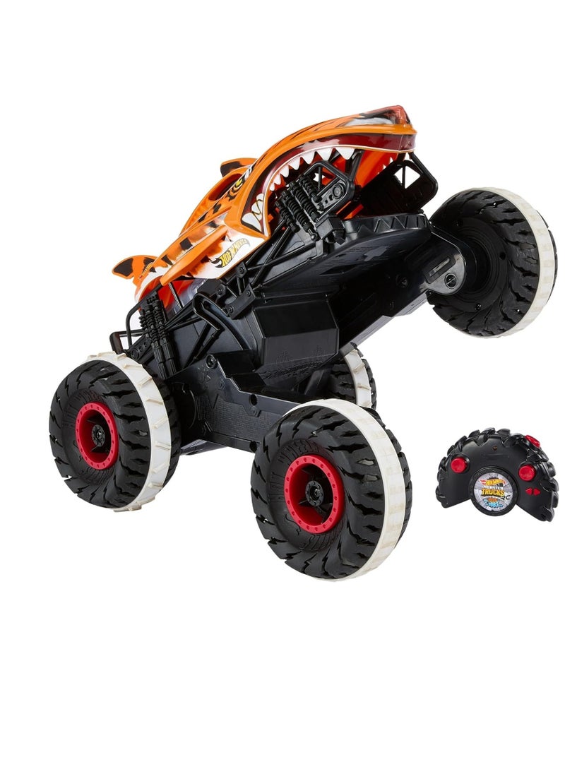 Monster Trucks, Remote Control Car, 1:15 Scale Tiger Shark RC with All-Terrain Wheels