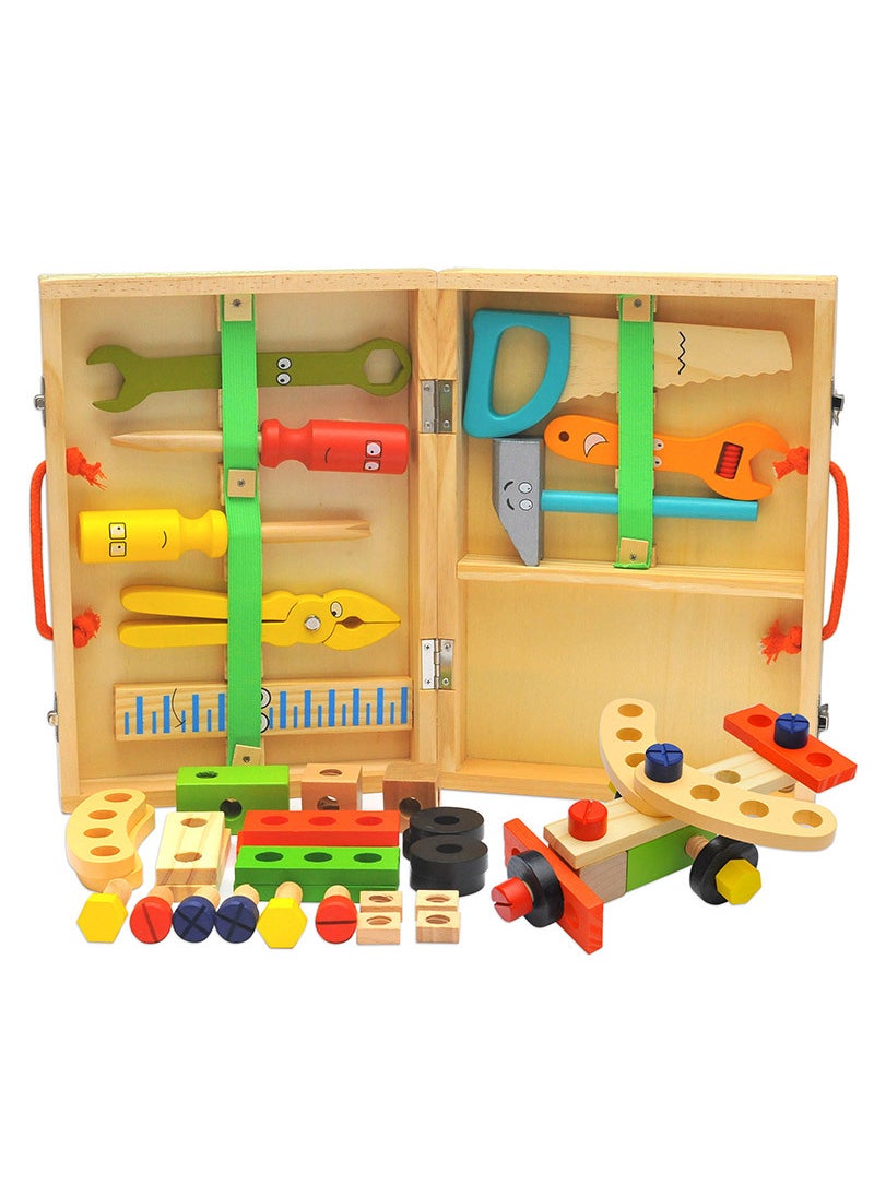 Kids Cartoon Wooden Toolbox Play Set Cartoon toolbox 1.1kg