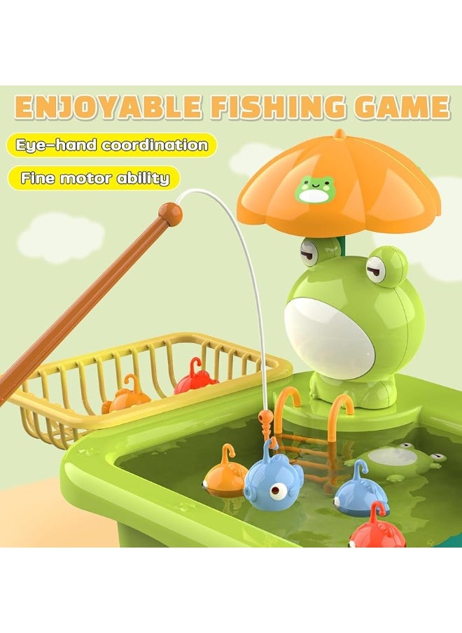 Dreamon Play Sink Toy with Running Water, Kids Play Kitchen Accessories with Automatic Water Circulation, Pool Floating Fishing Game, Toddler Kitchen Playset for Boys and Girls