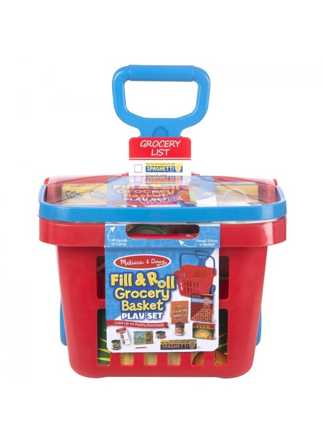 Melissa & Doug Fill & Roll Grocery Basket Play Set