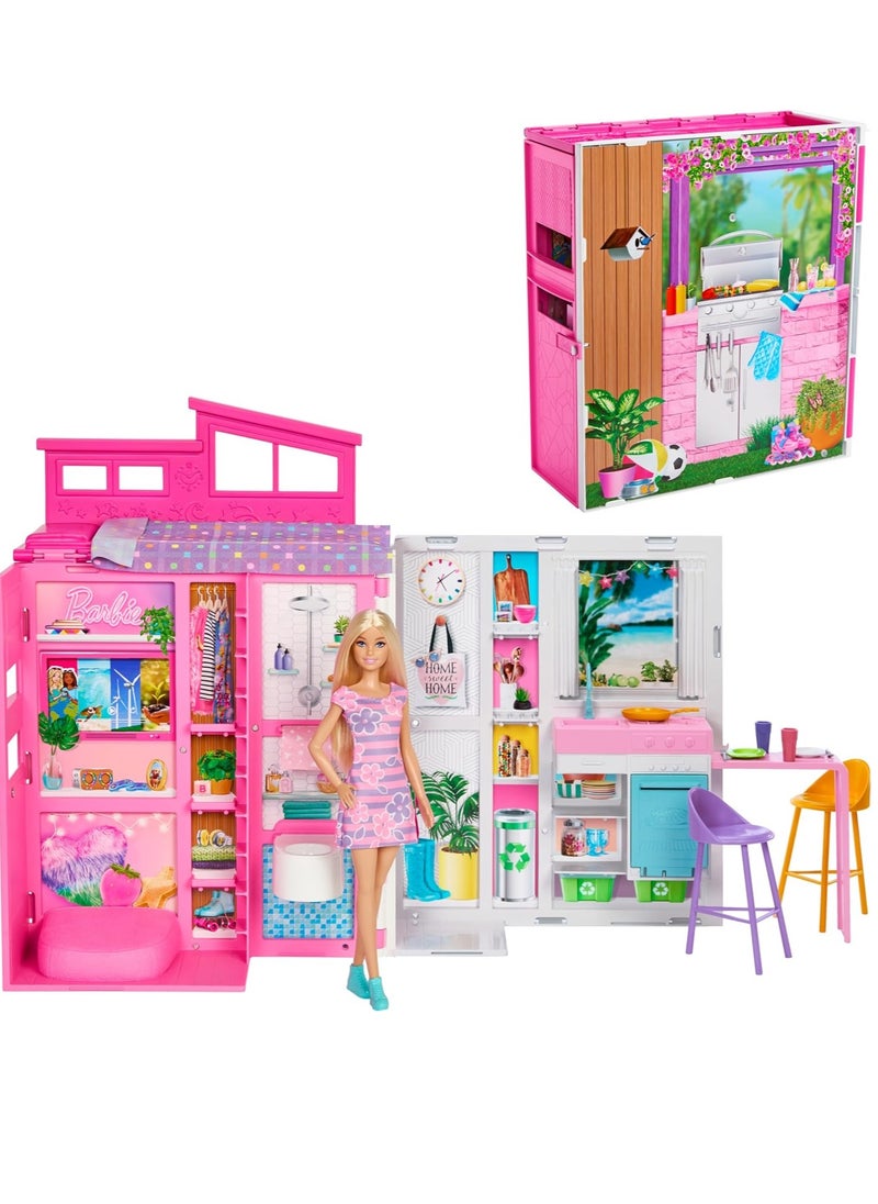 Getaway Doll House with Barbie Doll, 4 Play Areas and 11 Decor Accessories