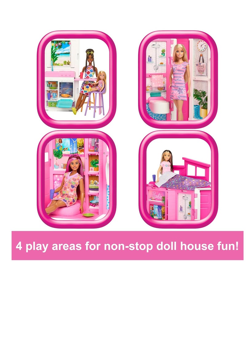 Getaway Doll House with Barbie Doll, 4 Play Areas and 11 Decor Accessories