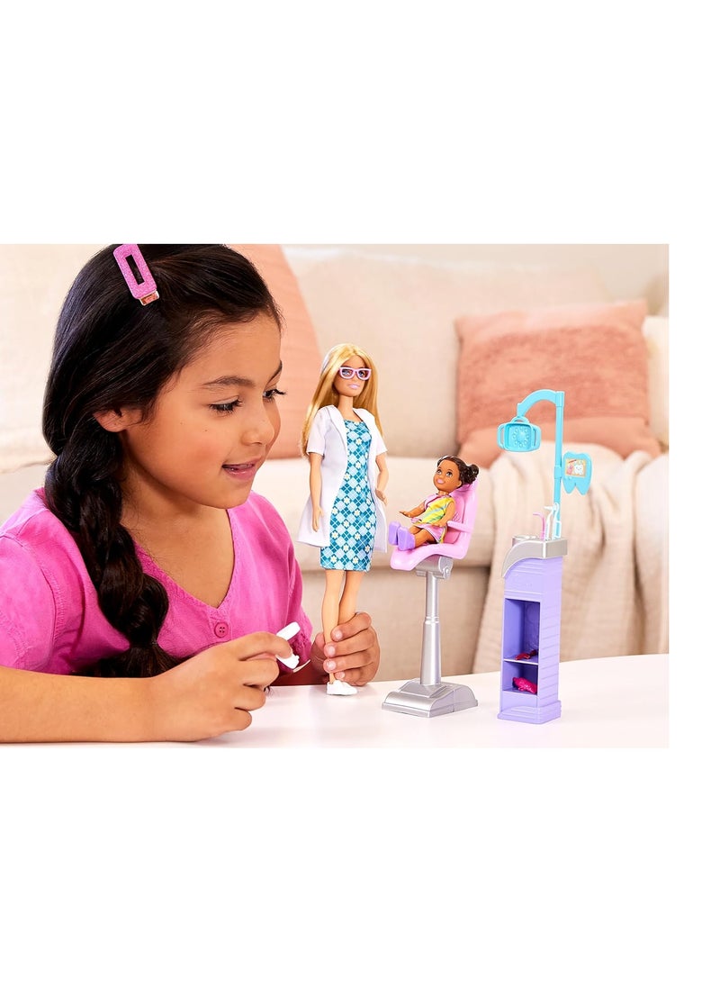 Careers Dentist Doll and Playset with Accessories, Barbie Toys