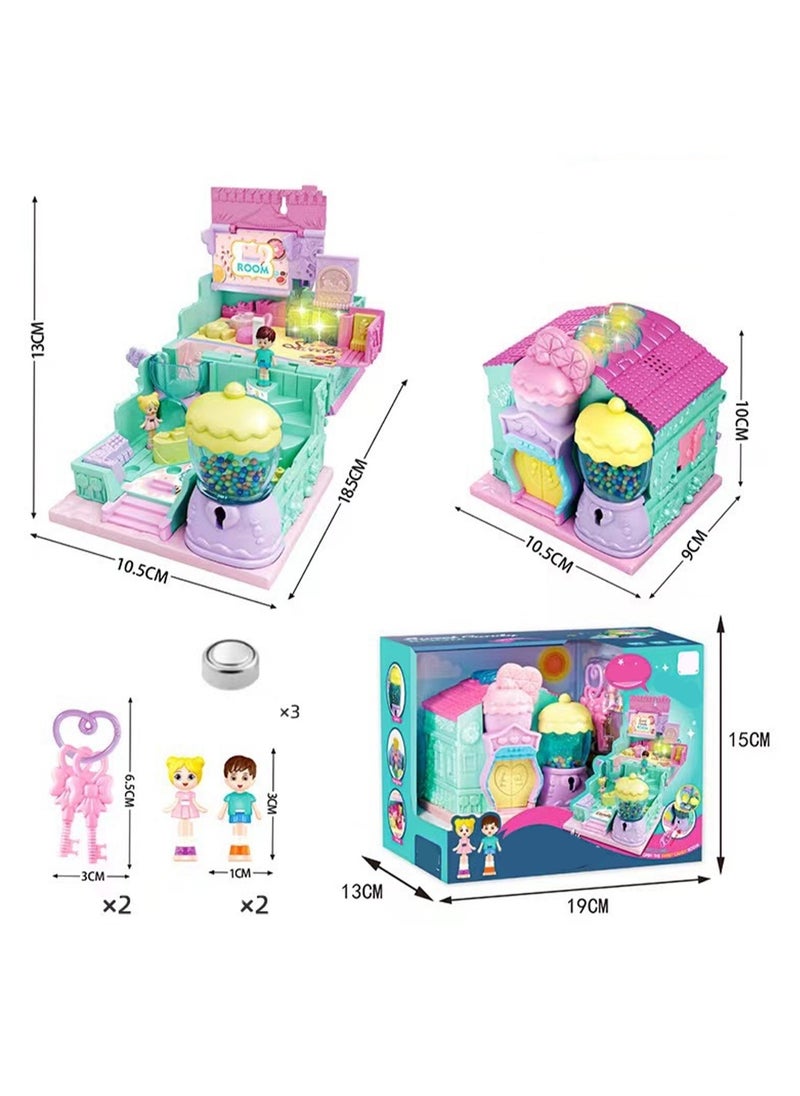 Candy House (Light And Music) Surprise House Simulation Girl Play House Toy Doll House Model