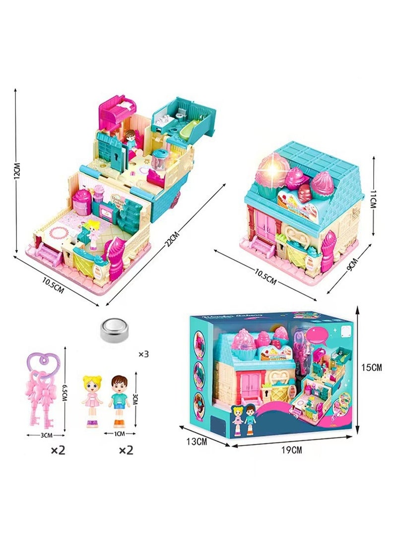 Delicious Baking House (Light And Music) Surprise House Simulation Girl Play House Toy Doll House Model