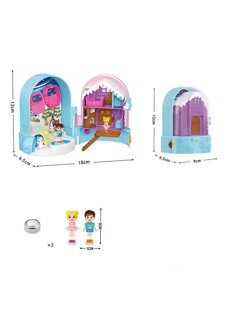 Ski Club (Light And Music) Surprise House Simulation Girl Play House Toy Doll House Model