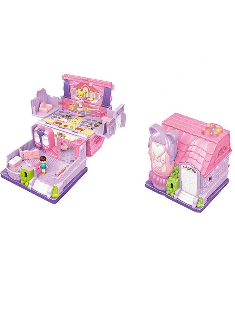 Happy Dance Room (Light And Music) Surprise House Simulation Girl Play House Toy Doll House Model