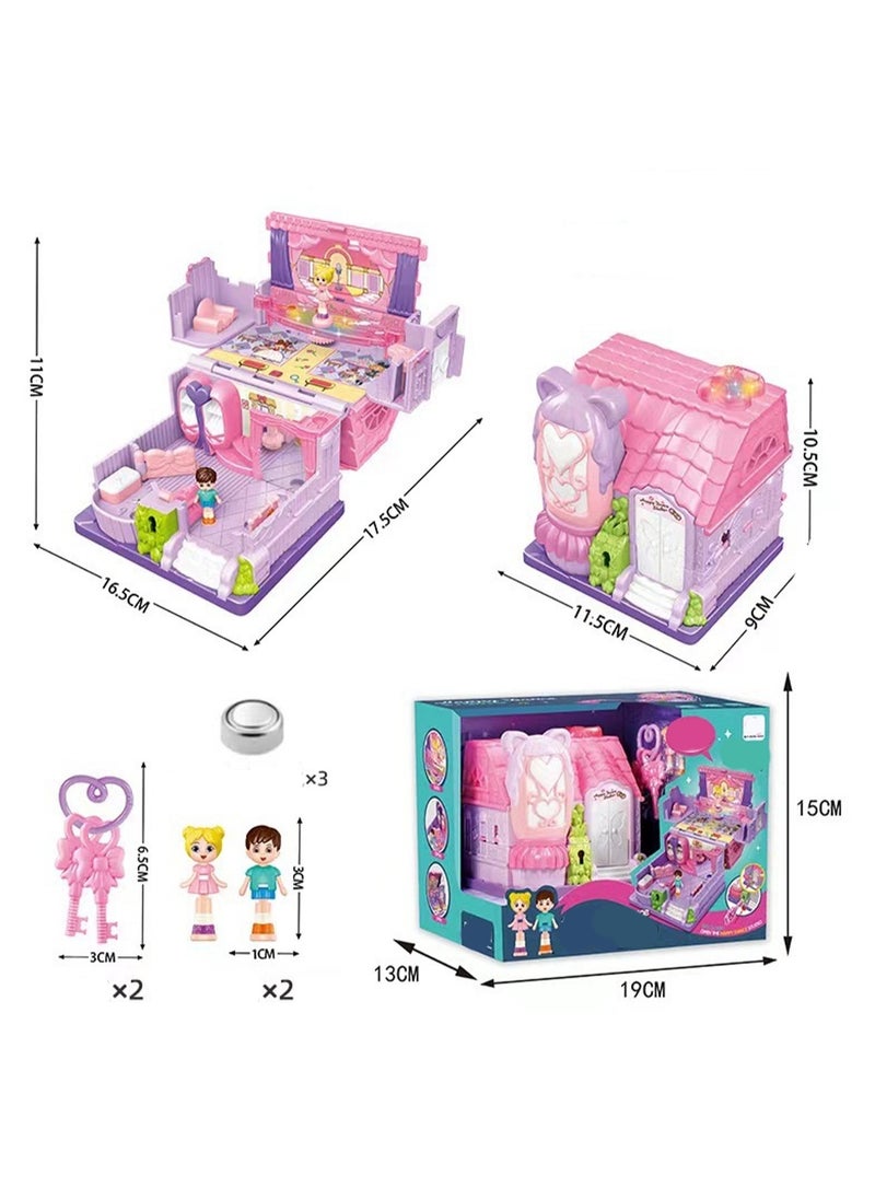 Happy Dance Room (Light And Music) Surprise House Simulation Girl Play House Toy Doll House Model